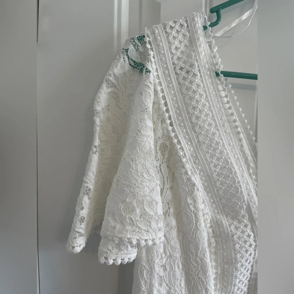 Eliza J Flounce White Lace Dress Size 14 - Picture 5 of 9